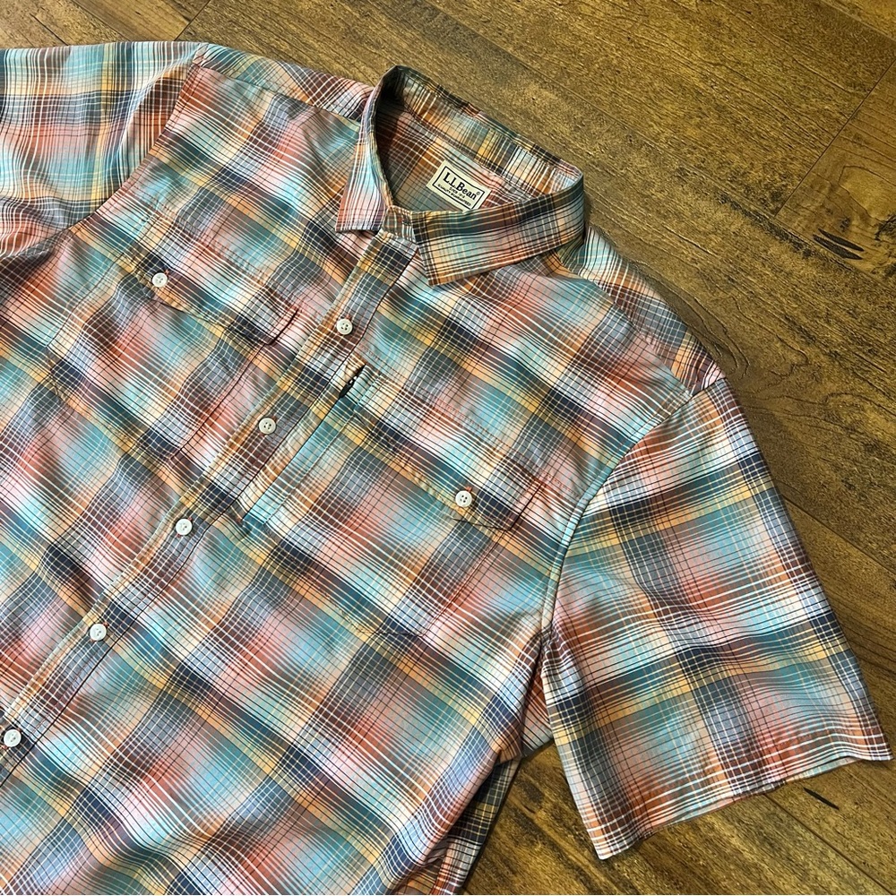 LL BEAN Men’s SunSmart Cool Weave Short Sleeve Shirt EUC - Picture 2 of 8